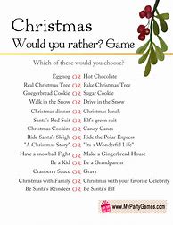 Image result for Would You Rather Christmas Printable