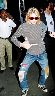 Image result for Kurt Cobain Ripped Jeans