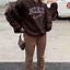 Image result for White Nike Sweatshirt Sportswear Club with Brown Logo