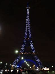 Image result for Blue Eiffel Tower at Night