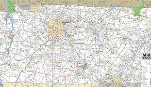 Image result for Middle Tennessee Map with Cities