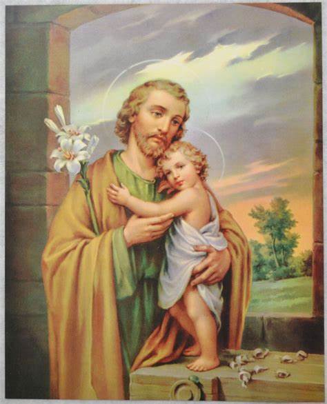 SAINT JOSEPH Religious Print, 10" x 8" (200mm x 250mm)