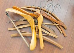 Image result for Vintage Wooden Hangers with Staples