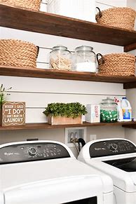Image result for Laundry Room Shelves above Washer and Dryer