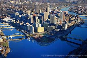 Image result for Aerial View of Pittsburgh Bridges