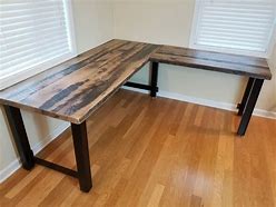 Image result for rustic wooden desk set