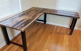 Image result for Dark Natural Wood Long Desk