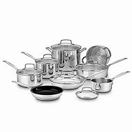 Image result for Cuisinart Chef's Classic Stainless Steel 14-Piece Cookware Set - Cuisinart - Stn Cookware Sets - 14 - Stainless Steel