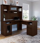 Image result for Lexicon Blanche Wood L-shaped Desk with Hutch