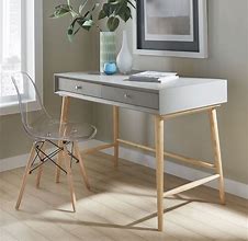 Image result for Modern Narrow White Desk