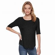 Image result for Haband Womens Essential Elbow Sleeve Tee%2C Solid %26 Print%2C Pink Print...