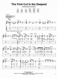 Image result for First Cut Is the Deepest Guitar Tab