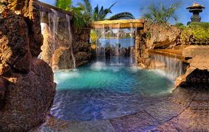 Image result for Luxury Swimming Pool with Waterfall