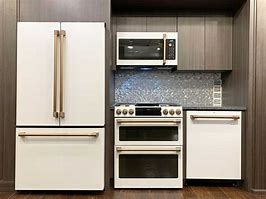 Image result for GE Cafe Appliances in Navy Kitchen