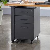 Image result for Black Storage Desk with Drawers