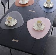 Image result for Collections Etc Kitchen Table Placemat And Centerpiece Set - 7 Pc Beige