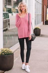 Image result for Leggings with Dresses Sneakers