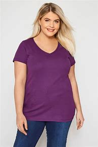 Image result for Purple V-Neck T-Shirt Women