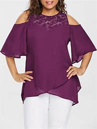 Image result for Plus Size Purple Long Sleeve Blouse