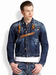 Image result for Men's Long Denim Jacket