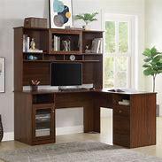Image result for L-shaped Desk with Hutch