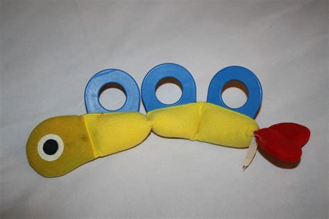 Johnsons WIGGLE WORM Baby Soft Toy Rattle Teether Squeaks Parents  