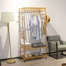 Image result for Wood Hanging Clothes Rack