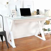 Image result for Metal and Glass Computer Desk