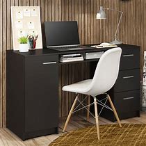 Image result for Modern Black Desk with Drawers