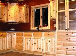 Image result for Unfinished Pine Kitchen Cabinets