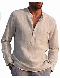 Image result for Mens Casual V Neck Long Sleeve Hippie Shirts Banded Collar Henley Tops With Buttons Grey Xxl 0000X