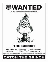 Image result for Printable Pics of the Grinch Wanted Poster