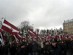 Image result for Latvian Legion Day March Protesters