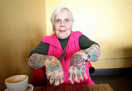 Image result for Funny Old Lady with Tattoos