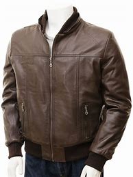 Image result for Brown Leather Hoodie Jacket