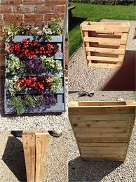 Image result for Tall Wood Pallet Planters