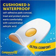 Image result for Compound W Wart Remover, One Step Plantar Foot Pads - 20 Ct