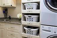 Image result for Laundry Room Shelves with Decorative Baskets
