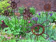Image result for Garden Art Made From Junk