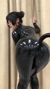 Latex Leather Wet Sexy Japanese catsuit Porn GIF