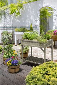 Image result for Patio Outdoor Herb Garden Planters