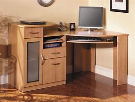 Image result for Tall Corner Desk Stained Wood Black