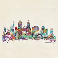 Image result for Cincinnati Skyline Art
