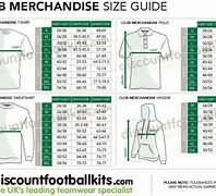 Image result for Nike Football Kit Sizes