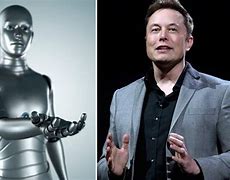 Image result for Elon MUsk talking to a robot