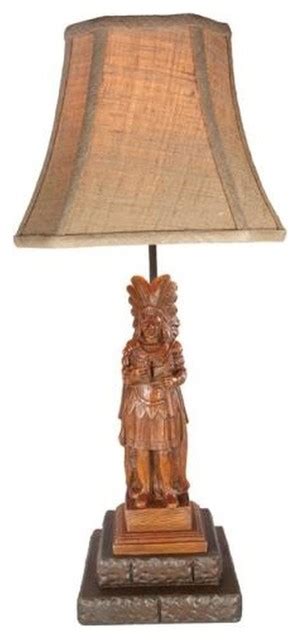 Sculpture Table Lamp Southwestern Cigar Store Indian Hand Painted OK  