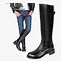 Image result for Men's Black Leather Thigh High Boots