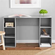Image result for L-shaped Cube Storage with Desk