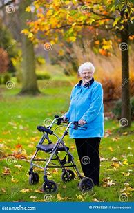 Image result for Smiling Old Lady with Walker