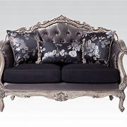 Image result for ACME Chantelle Sofa W/3 Pillows, Rose Gold PU/Fabric & Pearl White